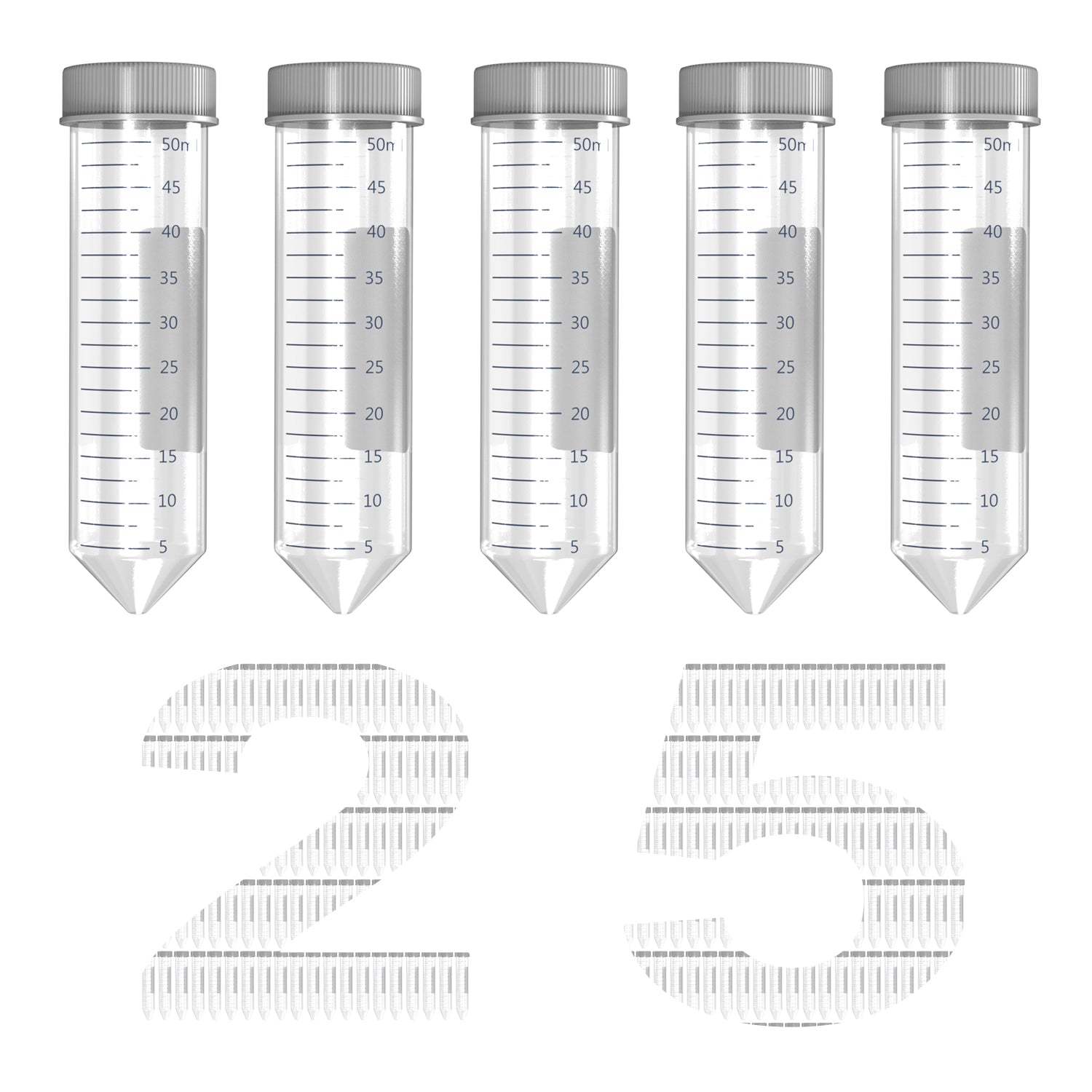 ONiLAB Conical Centrifuge Tubes 15mL, 50/500pcs Plastic Test Tubes with Leakproof Screw Caps, Polypropylene Container with Graduated and Write-on Spot, Sterilized, Non- pyrogenic, DNase/RNase Free