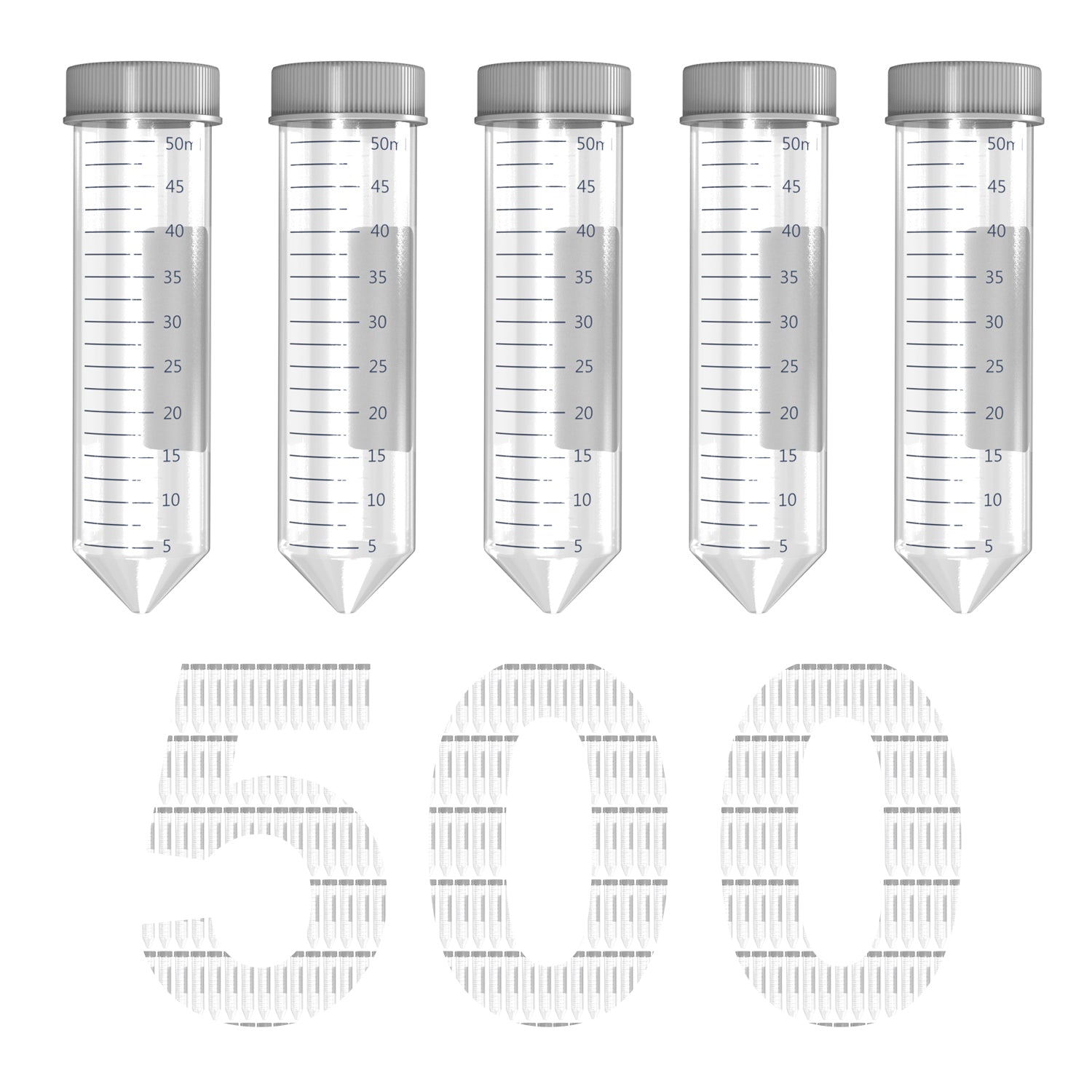 ONiLAB Conical Centrifuge Tubes 15mL, 50/500pcs Plastic Test Tubes with Leakproof Screw Caps, Polypropylene Container with Graduated and Write-on Spot, Sterilized, Non- pyrogenic, DNase/RNase Free