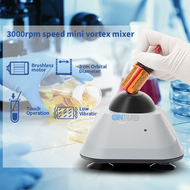 ONiLAB Mini Vortex Mixer with Touch Function, Lab mixing, Nail Polish ,Tattoo Ink ,Eyelash Adhesives and Acrylic Paints mixing , Lab Vortexer with Sturdy Aluminum Casting Base,with 120pcs 7/32in Mixing Balls