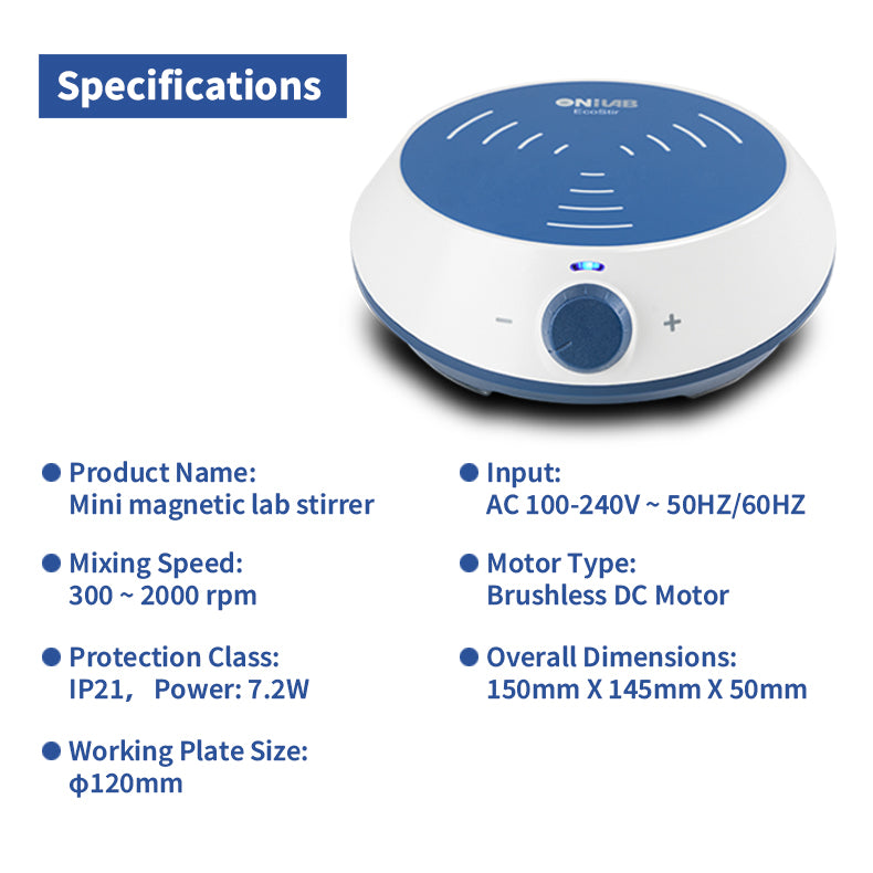 ONiLAB Magnetic Stirrer with 4PCS Stir Bars,Magnetic Mixer with Stirring Capacity 3000ml (No Heating)