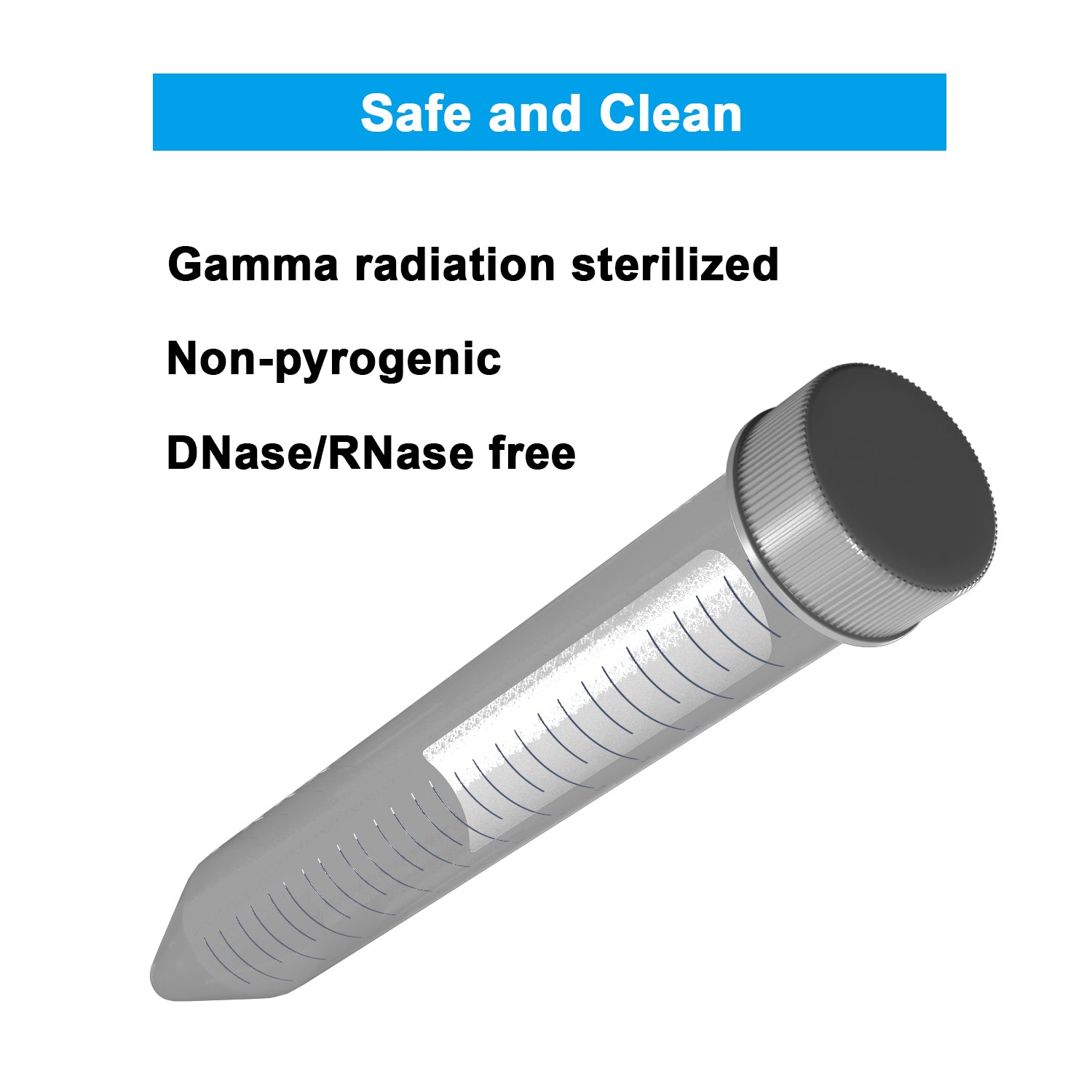 ONiLAB Conical Centrifuge Tubes 15mL, 50/500pcs Plastic Test Tubes with Leakproof Screw Caps, Polypropylene Container with Graduated and Write-on Spot, Sterilized, Non- pyrogenic, DNase/RNase Free