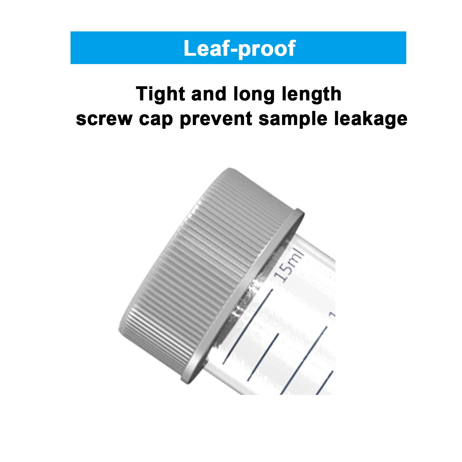 ONiLAB Conical Centrifuge Tubes 15mL, 50/500pcs Plastic Test Tubes with Leakproof Screw Caps, Polypropylene Container with Graduated and Write-on Spot, Sterilized, Non- pyrogenic, DNase/RNase Free