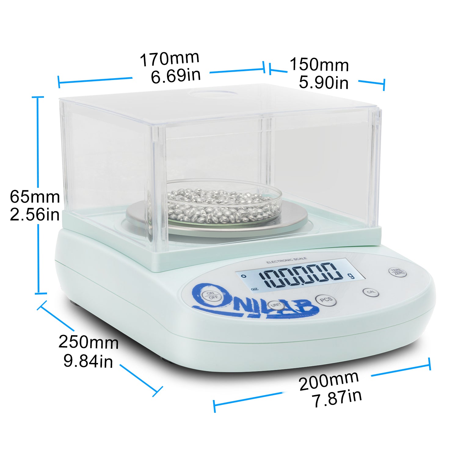 ONiLAB Lab Analytical Balance 500 x 0.001g(17.65x0.0.000035oz) 0.001g High Precision Electronic Scale LCD Display Scientific Scale with Calibration&Piece Count, Unit Convert,Labs,Kitchen,Jewelry