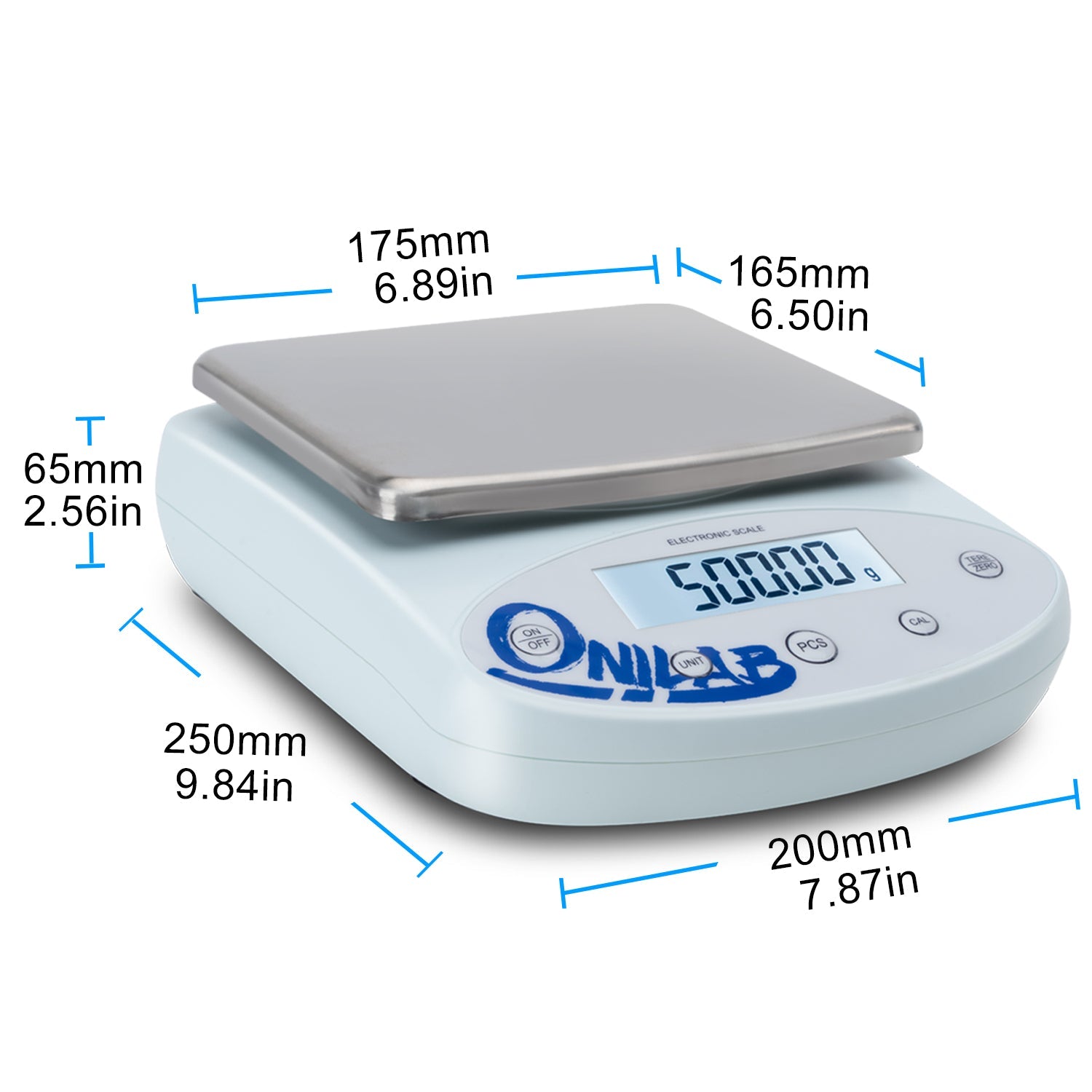 ONiLAB Lab Analytical Balance 5000 x 0.01g(11x0.00002 lb) 0.01g High Precision Electronic Scale LCD Display Scientific Scale with Calibration&Piece Count, Unit Convert,Labs,Kitchen,Jewelry