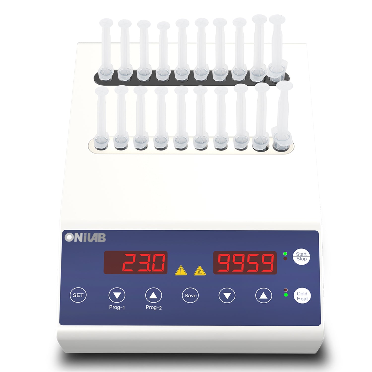 ONiLAB Gel Heating Machine with Heating and Cooling Modes,4x5ml,16x 1ml-2.5ml Holes, PRP PPP Gel Maker Heater with Timer 0-99min59s or Continuous Mode, 2 Stored Programs,10-90℃,260W,110V