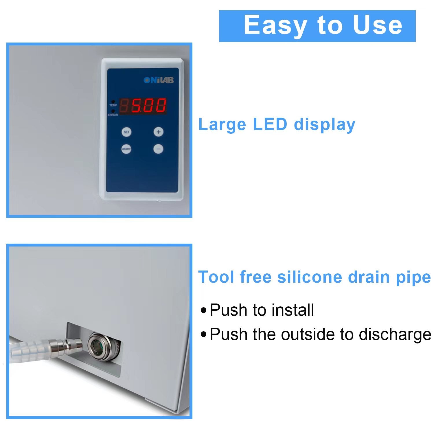 ONiLAB Scientific Digital Lab Water Bath Thermostatic Water Bath Heater 20L,1000W, RT-80°C(RT-176°F),110V