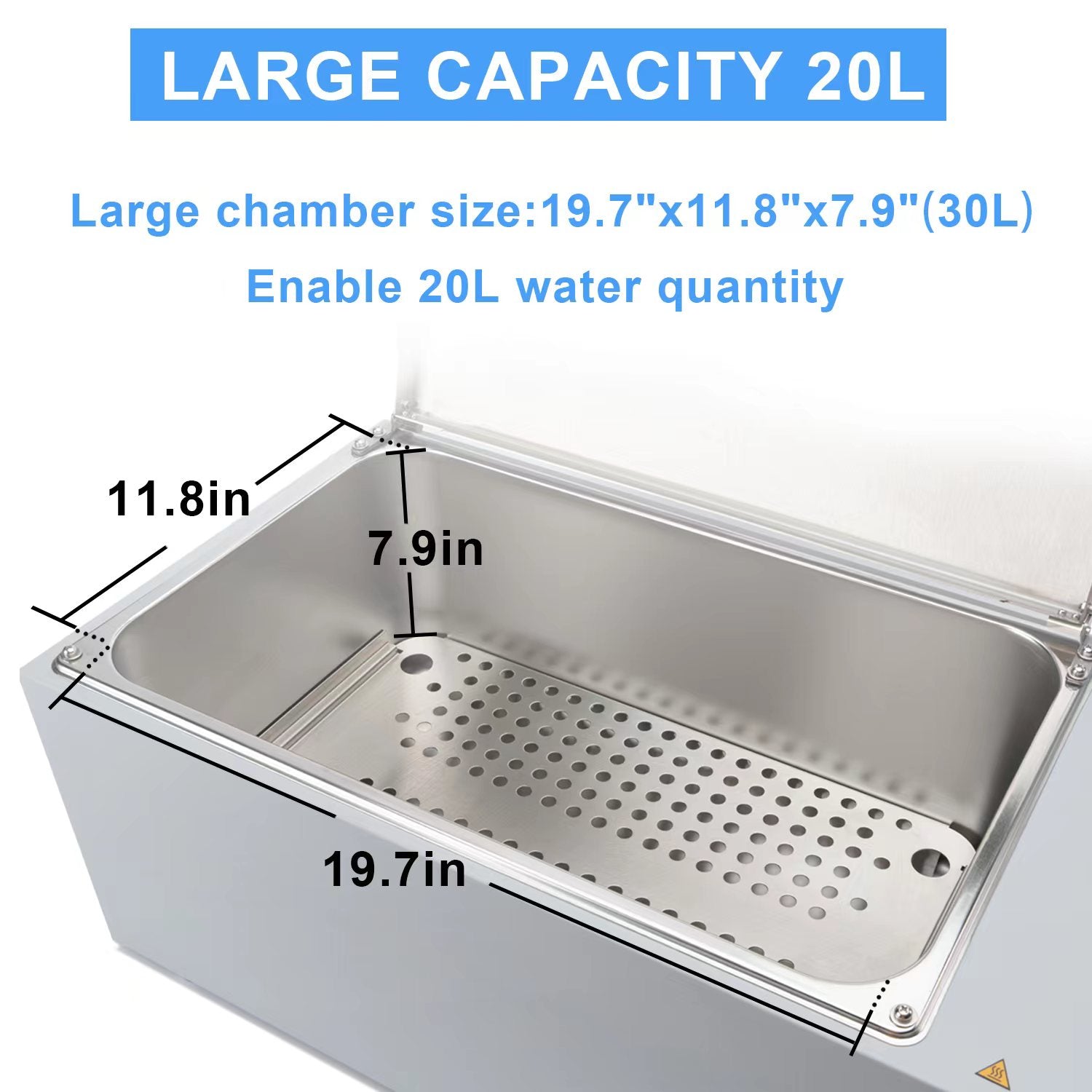 ONiLAB Scientific Digital Lab Water Bath Thermostatic Water Bath Heater 20L,1000W, RT-80°C(RT-176°F),110V