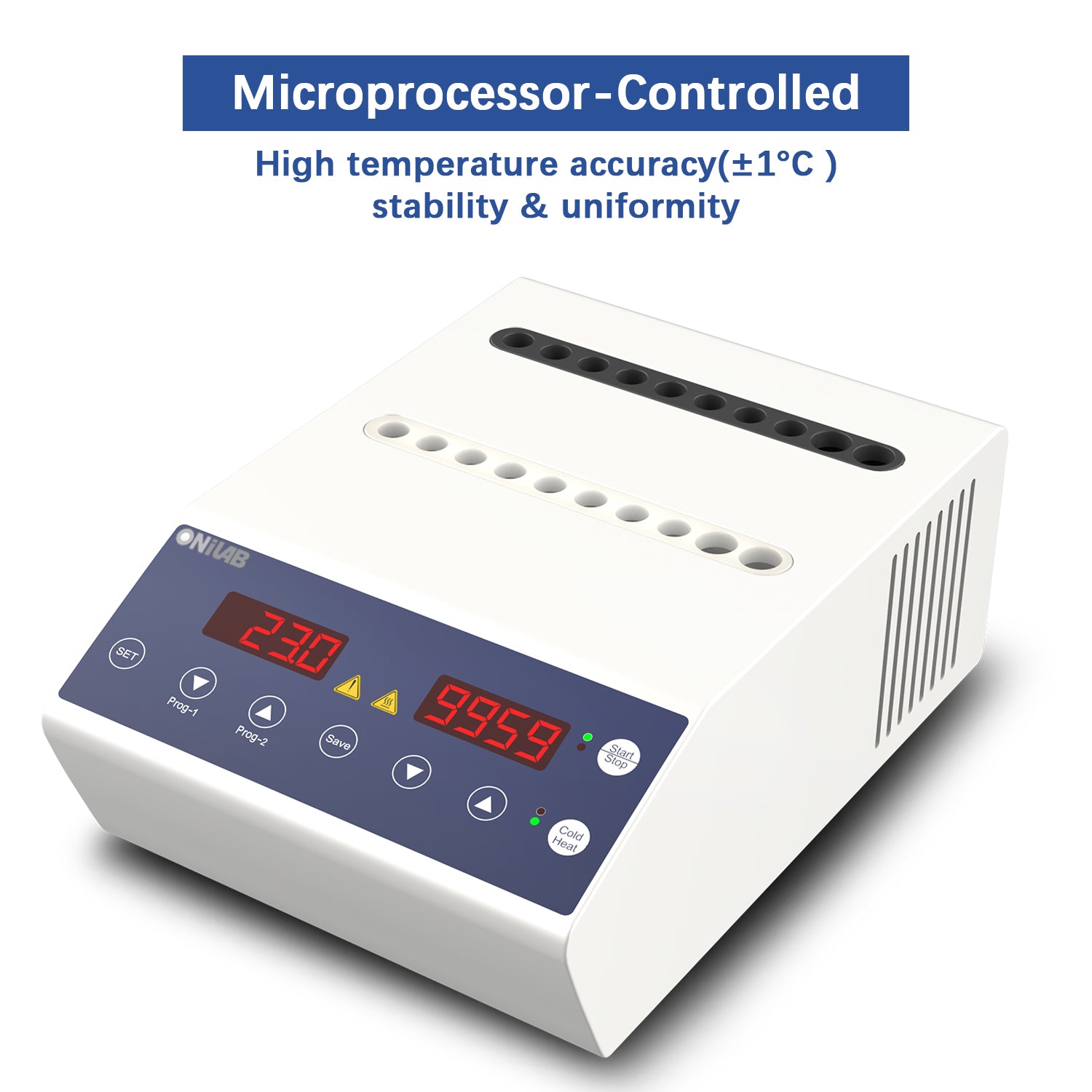ONiLAB Gel Heating Machine with Heating and Cooling Modes,4x5ml,16x 1ml-2.5ml Holes, PRP PPP Gel Maker Heater with Timer 0-99min59s or Continuous Mode, 2 Stored Programs,10-90℃,260W,110V