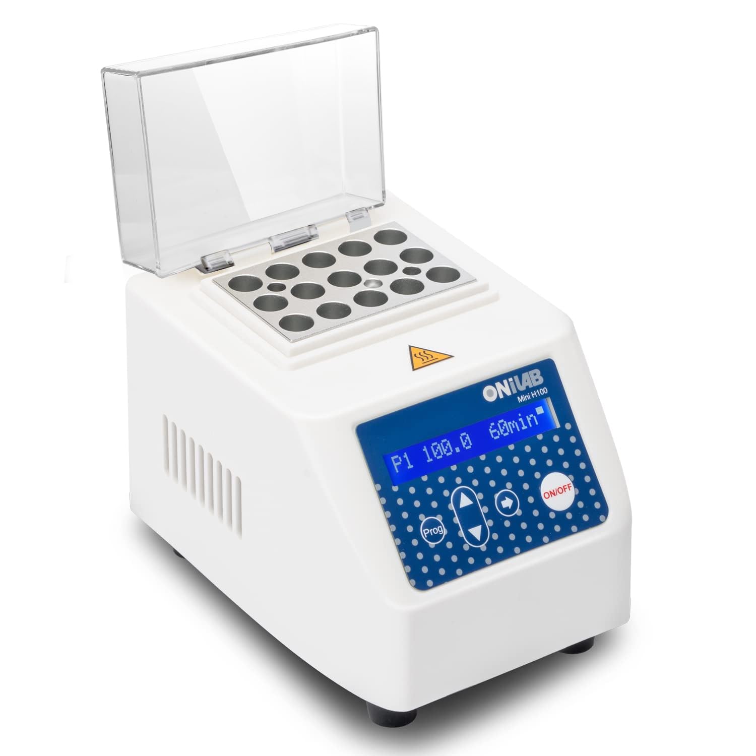 ONiLAB Mini Dry Bath Incubator with 15 x1.5ml Aluminium Heating Block, LCD Display, Timer Control,UP to 100C, 0.5C Accuracy,9 Programs in Memory, Rapid Calibration,Various Blocks for Selecting