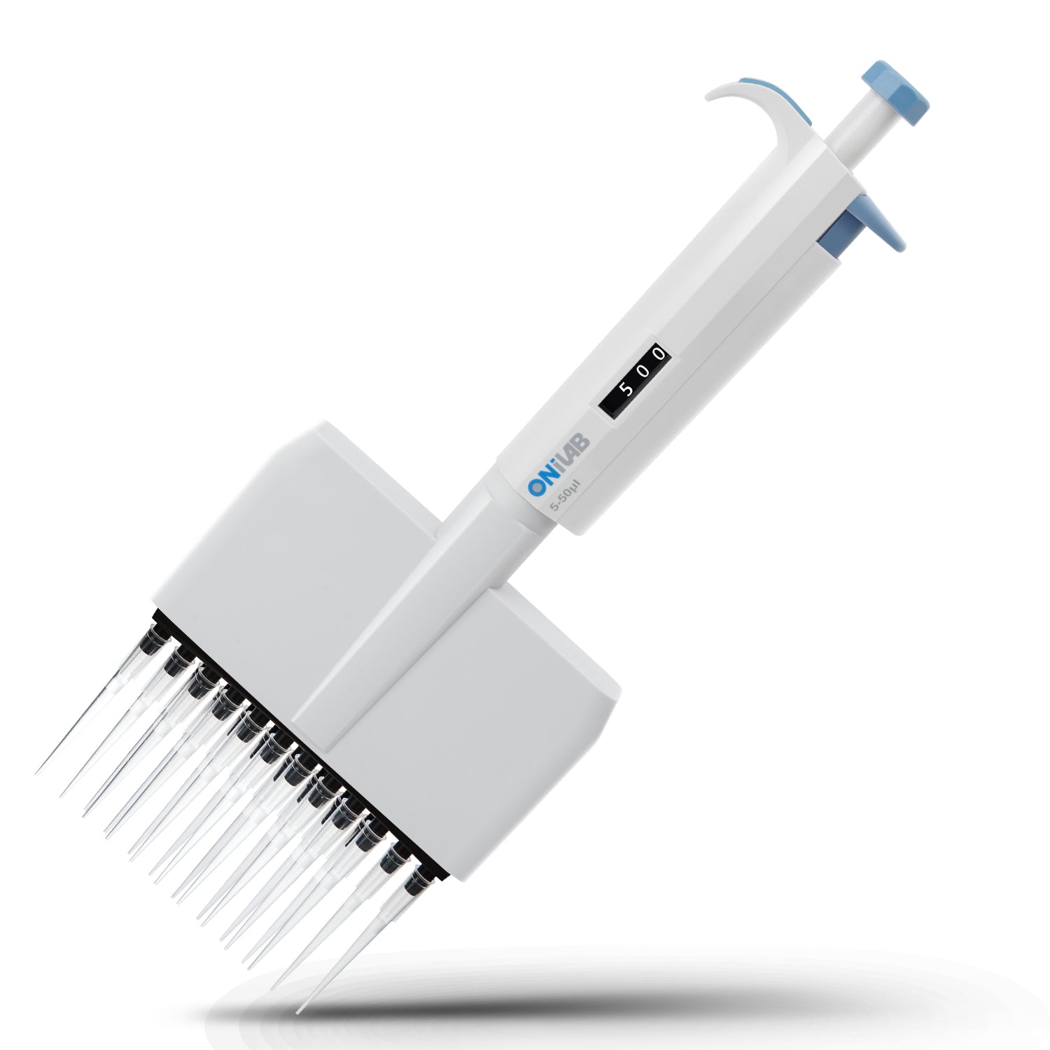 ONiLAB 12-Channel Micropipettes with ranges from 0.5μL-300μL, Multichannel Adjustable Volume Lab Pipettors