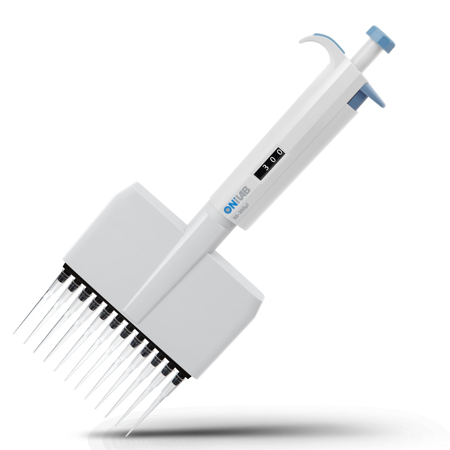 ONiLAB 12-Channel Micropipettes with ranges from 0.5μL-300μL, Multichannel Adjustable Volume Lab Pipettors