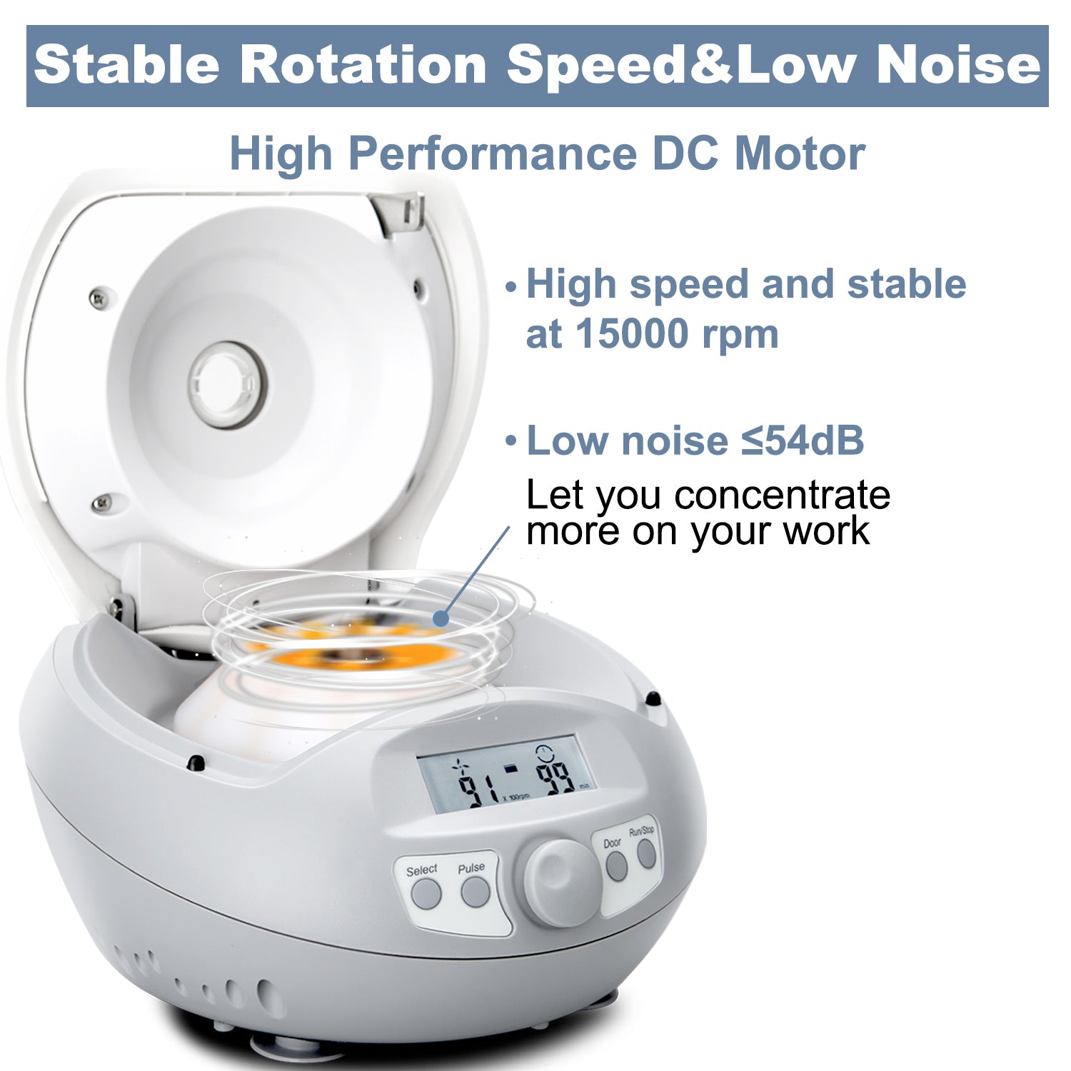 ONiLAB LCD Digital High Speed Mini Centrifuge15000rpm, Capacity 0.2/0.5/1.5/2ml x 12 Place,Max RCF 15100xg,Low Noise≤54dB, 100-240V