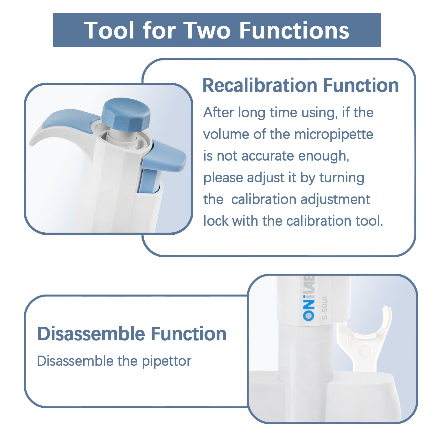 ONiLAB 8-Channel Micropipettes with ranges from 0.5μL-300μL, Multichannel Adjustable Volume Lab Pipettors