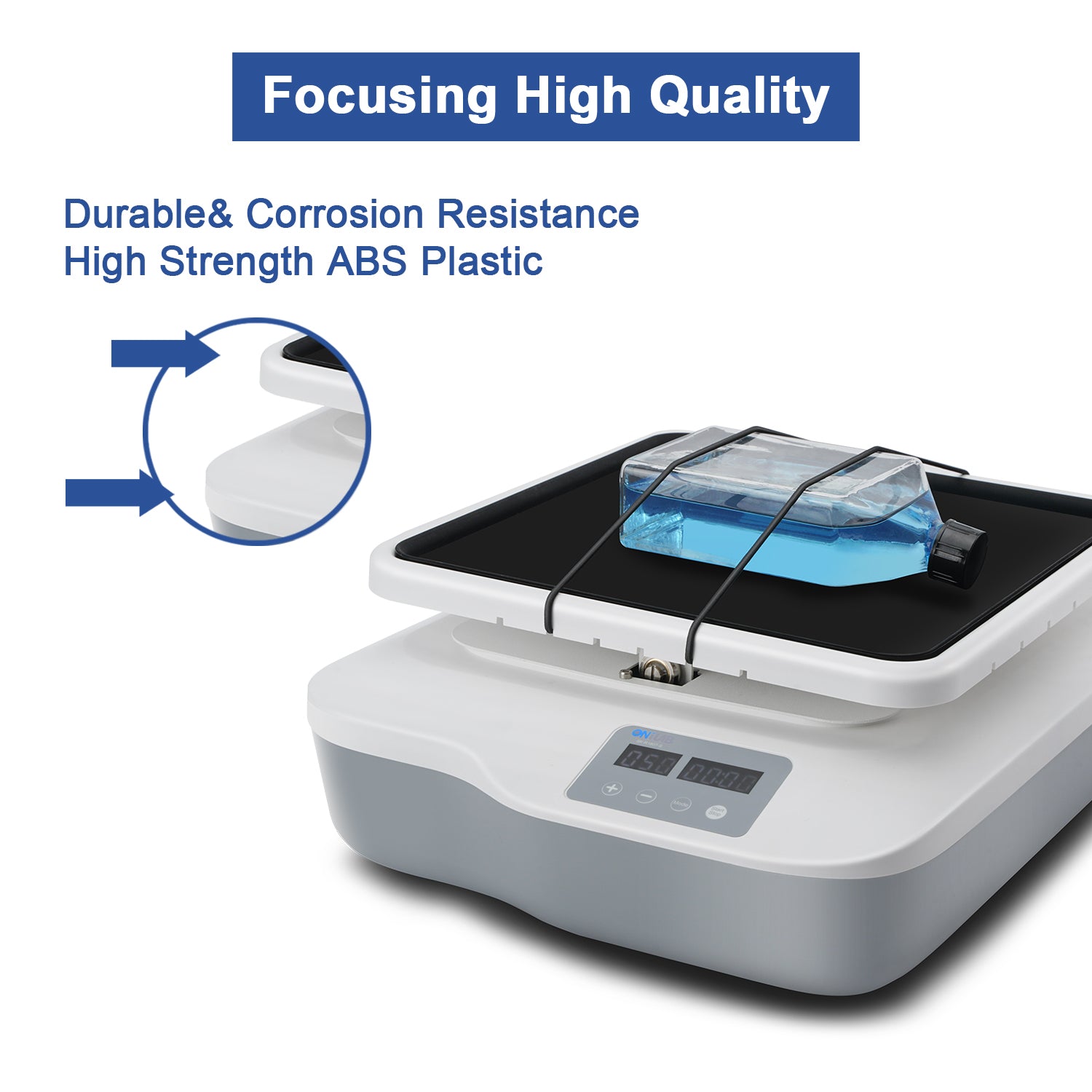 ONiLAB Led Digital Rocking Shaker Adjustable speed 10-80RPM, Rocking Rotator Shaker with continuous mode or timer mode 1min-19h59min, Capacity 2KGS, Digital Display speed and time, Labs and Classrooms