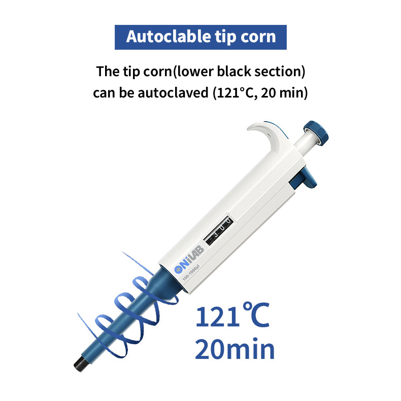 ONiLAB Lab Micropipettes with ranges from 0.1μL to 10mL, Manual Adjustable Single Channel Pipettors with Ergonomic Design, High Precision Pipettors, Autoclavable