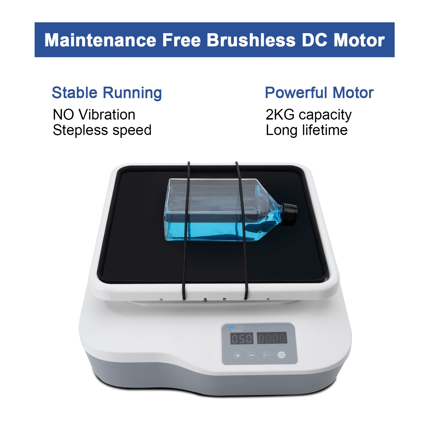 ONiLAB Led Digital Rocking Shaker Adjustable speed 10-80RPM, Rocking Rotator Shaker with continuous mode or timer mode 1min-19h59min, Capacity 2KGS, Digital Display speed and time, Labs and Classrooms