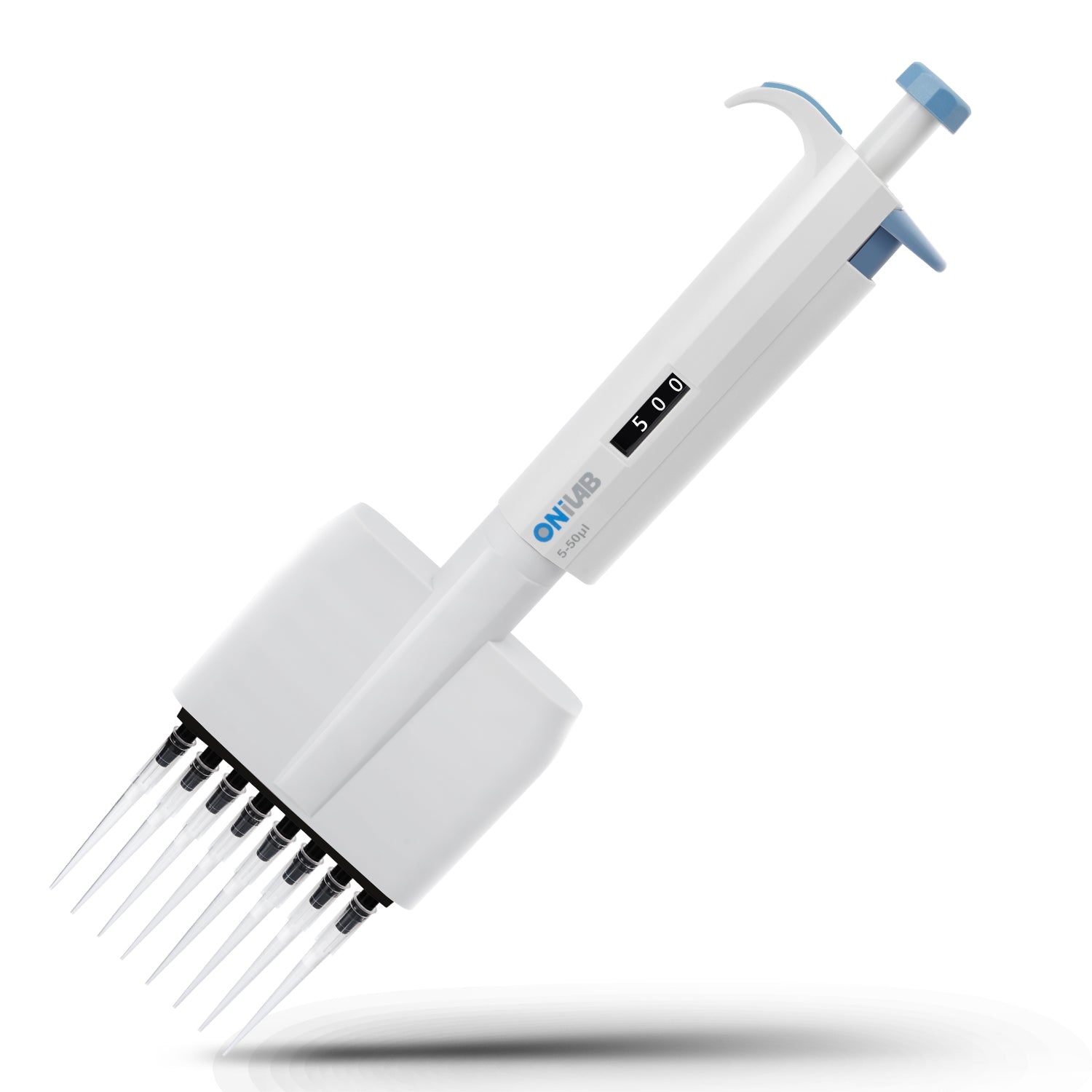 ONiLAB 8-Channel Micropipettes with ranges from 0.5μL-300μL, Multichannel Adjustable Volume Lab Pipettors