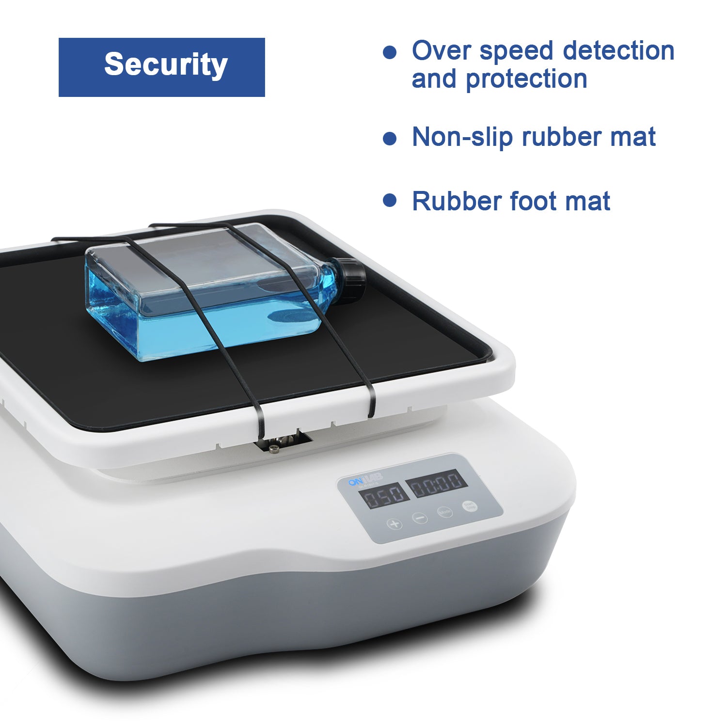 ONiLAB Led Digital Rocking Shaker Adjustable speed 10-80RPM, Rocking Rotator Shaker with continuous mode or timer mode 1min-19h59min, Capacity 2KGS, Digital Display speed and time, Labs and Classrooms