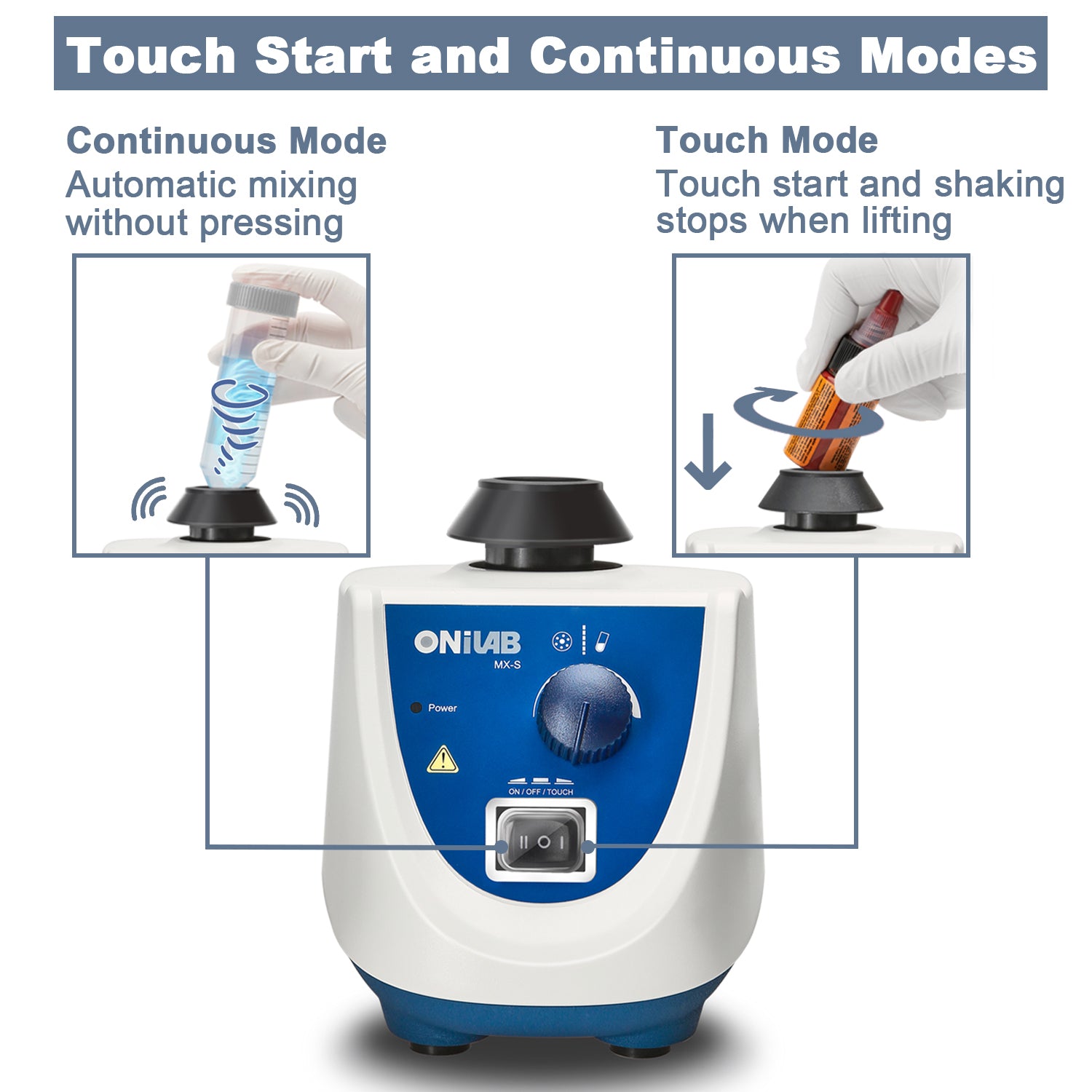 ONiLAB Lab Vortex Mixer with Touch Start and Continuous Modes, Various