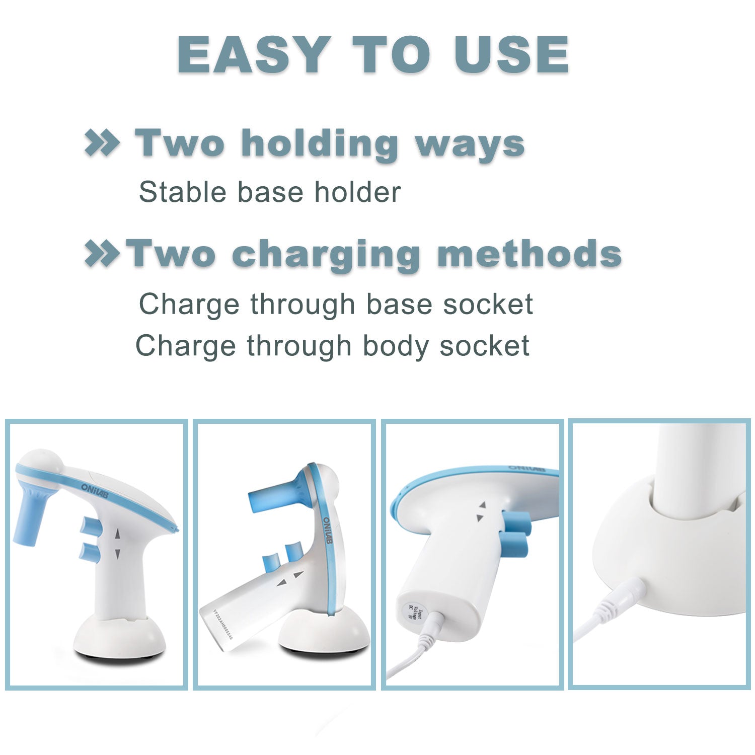 ONiLAB Electric Pipette Controller,Automatic Motorized Pipette Filler, Electric Pipettor, 0.1-100ml,Adjustable Speed (Light Blue)