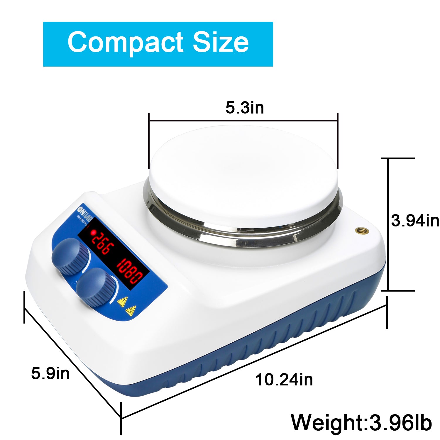 ONiLAB 280℃ 5 inch LED Digital Hotplate Magnetic Stirrer with Ceramic