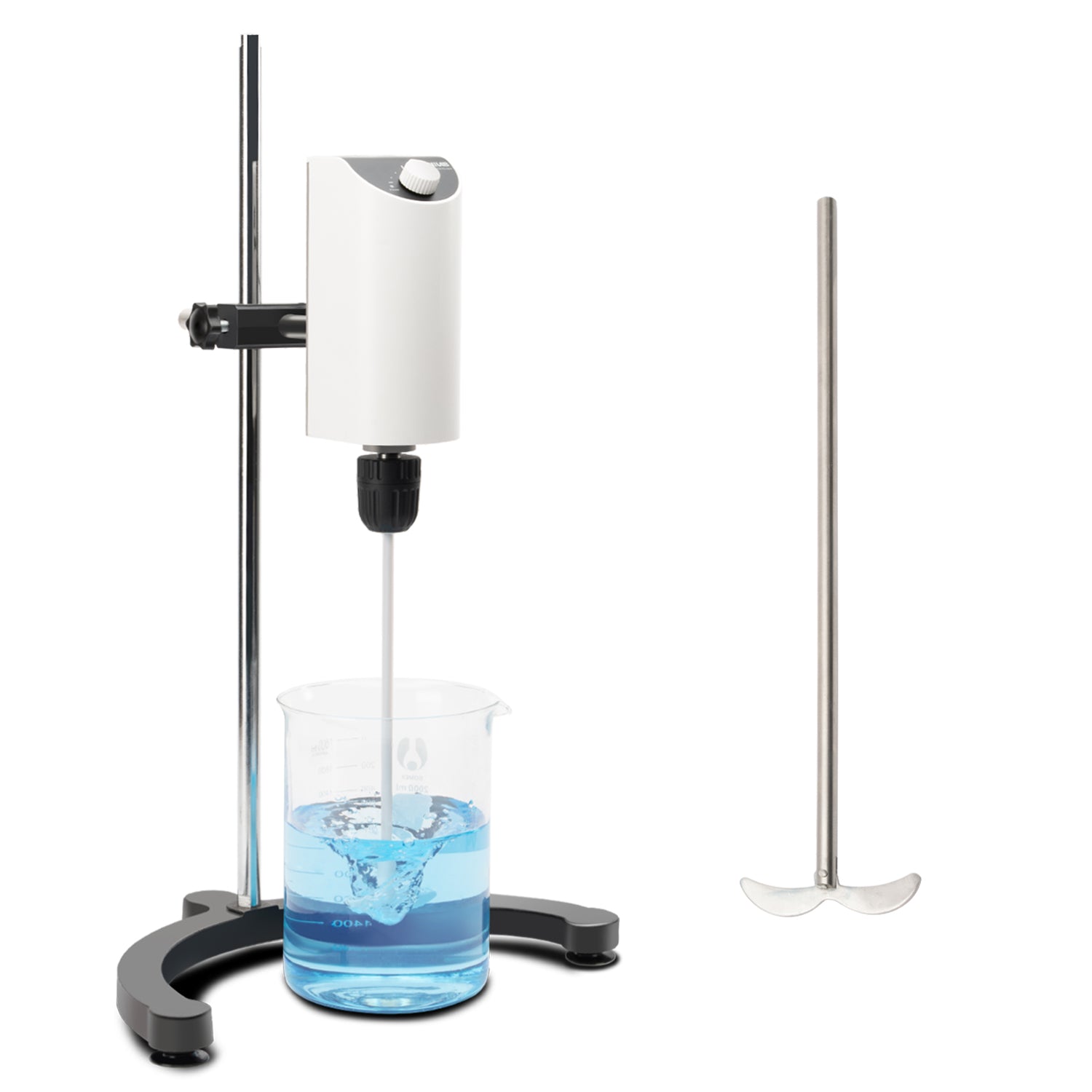 ONiLAB Lab Analog Overhead Stirrer, 10L Capacity, 100-2500rpm Adjustable Speed,Max.Viscosity 10000mpas, Lab Mixer with Overload Protection, Overhead Mixer with Support Stand&Two Stirring Rods,110-220V