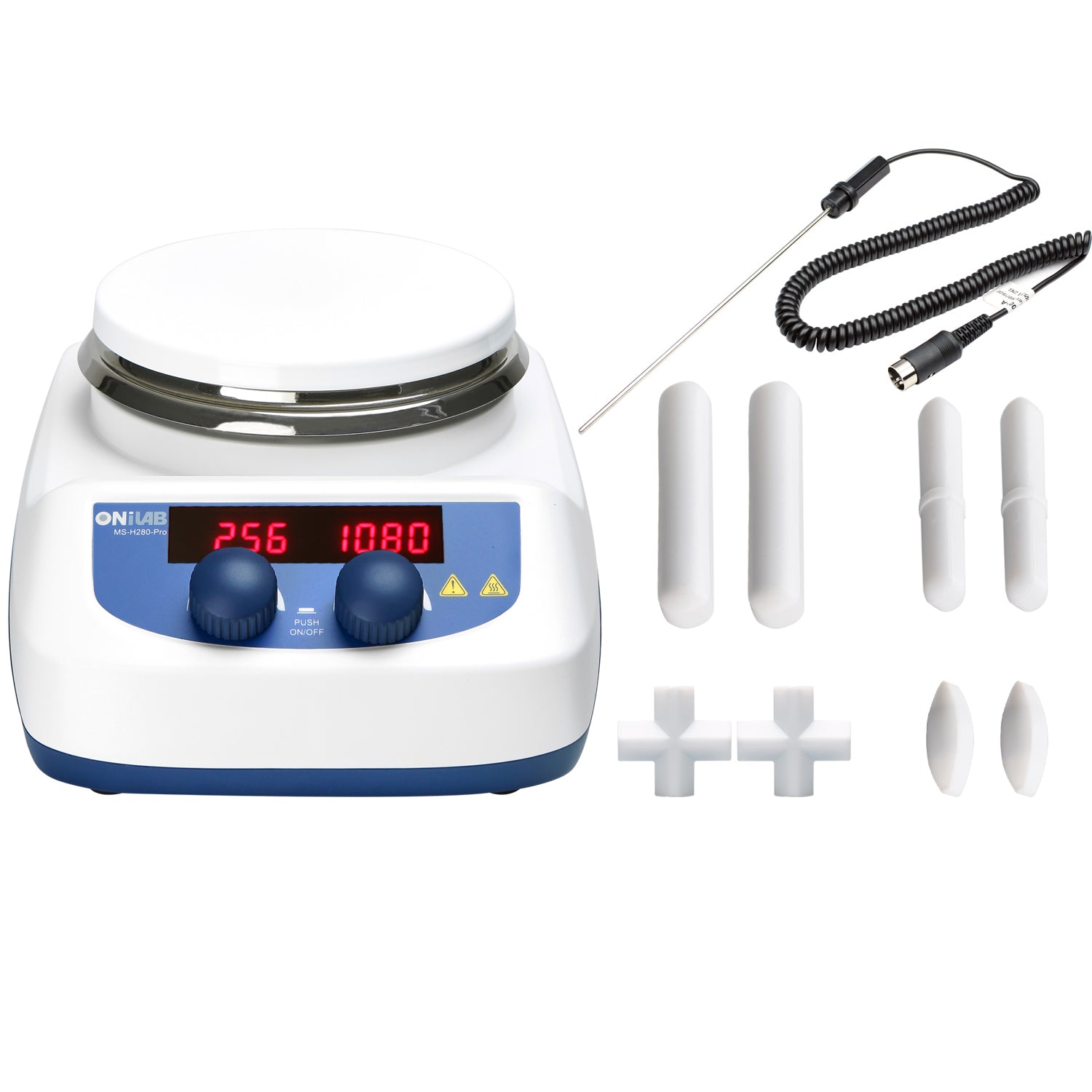 ONiLAB 5 inch LCD Digital Hotplate Magnetic Stirrer with Timer, White/Dark  Blue (8050231110)