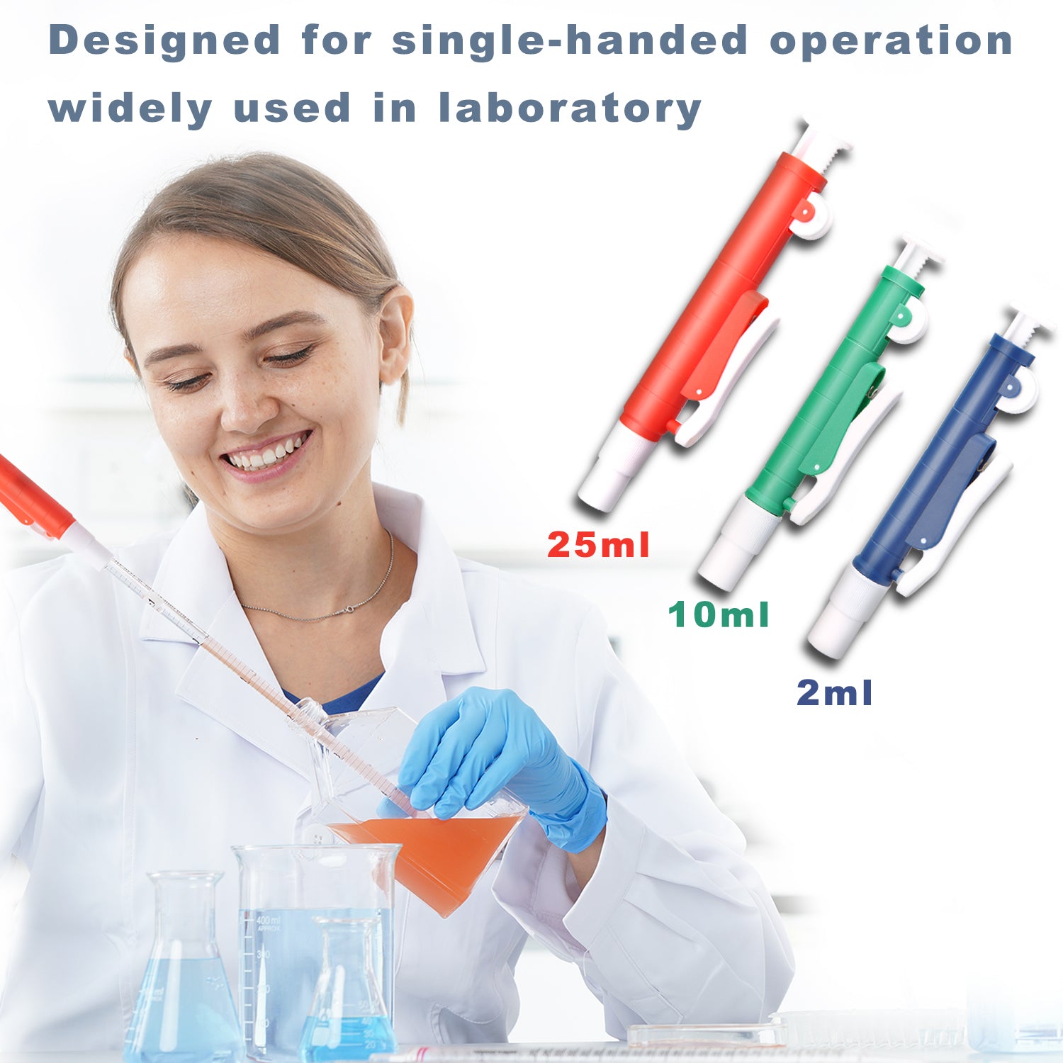 ONiLAB Pipette Pumps,Scientific Pipette Pump 2/10/25ml, for Disposable Plastic and Glass Pipettes