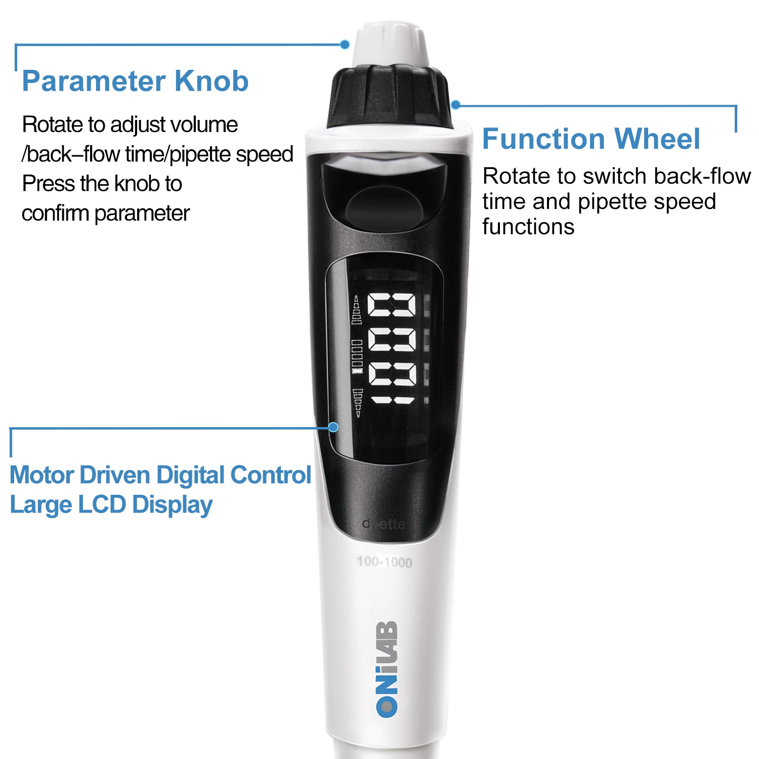 Electric Single Channel Pipette Laboratory Micropipette Adjustable Volume Pipettors 0.5-10μL…