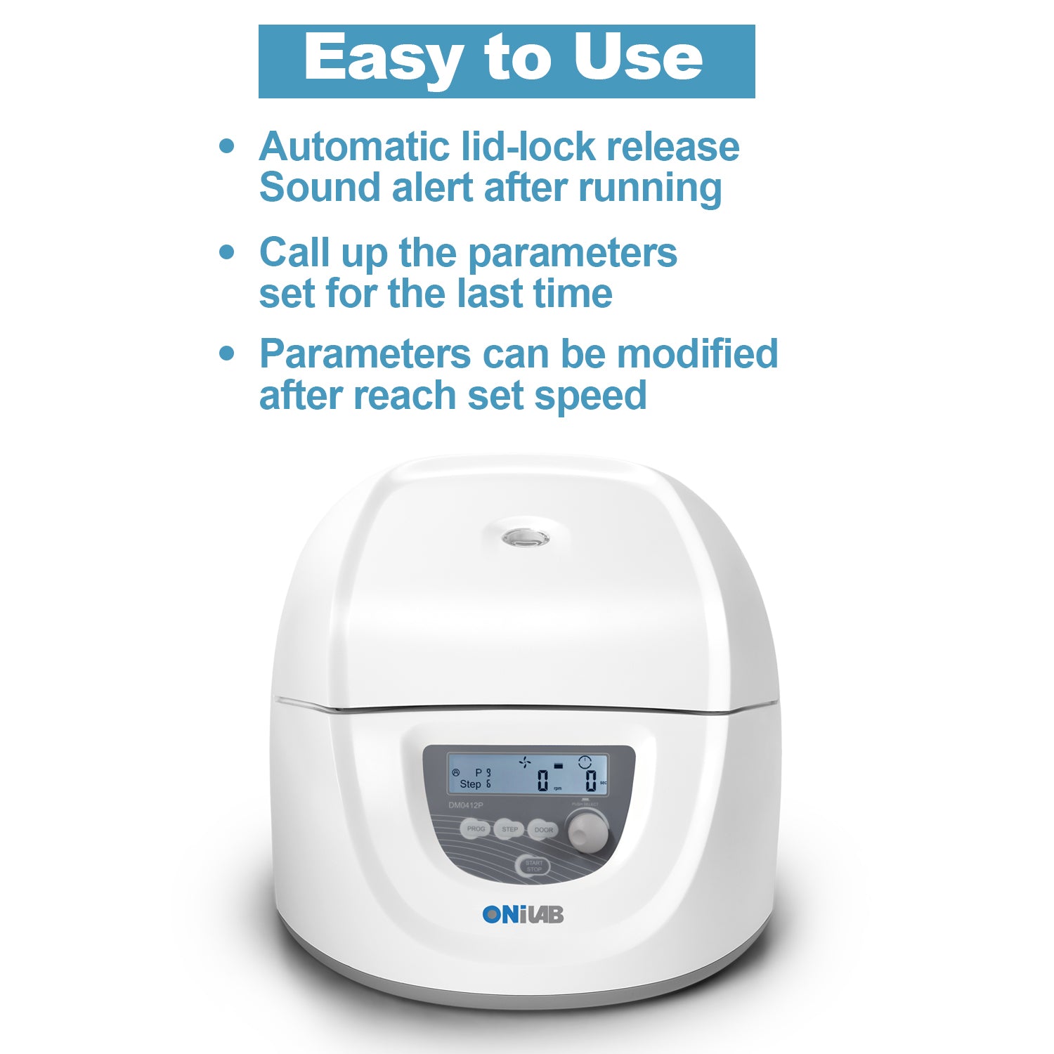 ONiLAB Lab benchtop Centrifuge Machine 8x15mL, 12x10mL/7mL/1.5-5ml, Digital Desktop Lab Centrifuge, Timer 30sec-99min, Speed 300-4500rpm(Max. 2490xg)