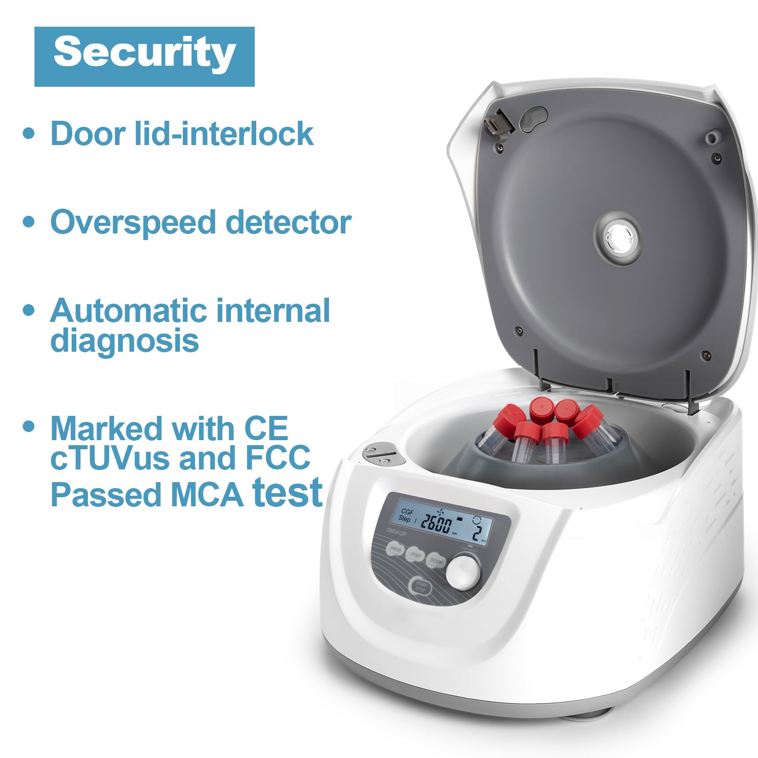 ONiLAB Lab benchtop Centrifuge Machine 8x15mL, 12x10mL/7mL/1.5-5ml, Digital Desktop Lab Centrifuge, Timer 30sec-99min, Speed 300-4500rpm(Max. 2490xg)