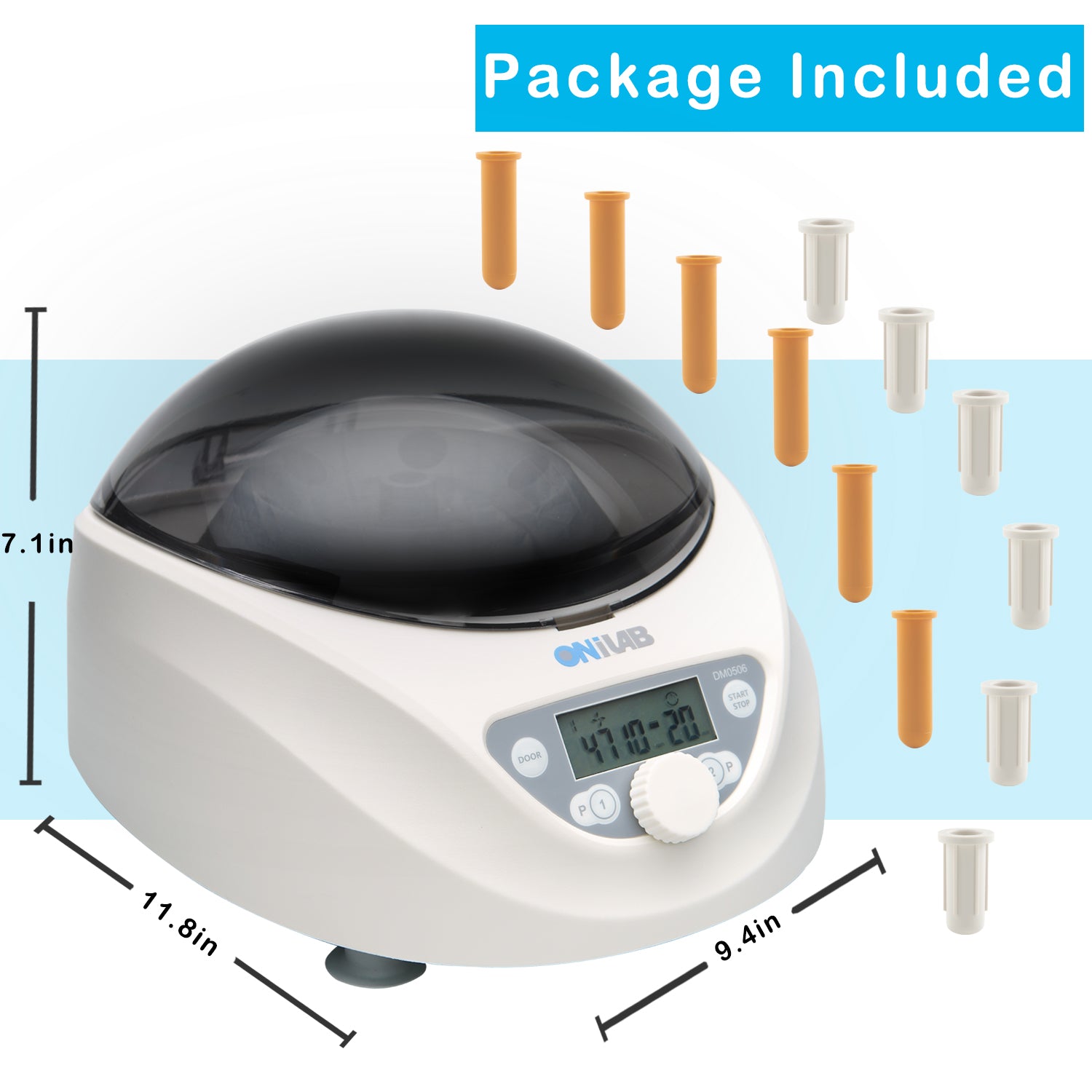 ONiLAB Lab PRP Benchtop Centrifuge 6x15mL/10mL/7mL/1.5-5ml, 300-5000rpm(Max. 2600xg RCF),LCD Digital Desktop Lab Centrifuge Timer 30sec-99min, Two Quick Start Programs