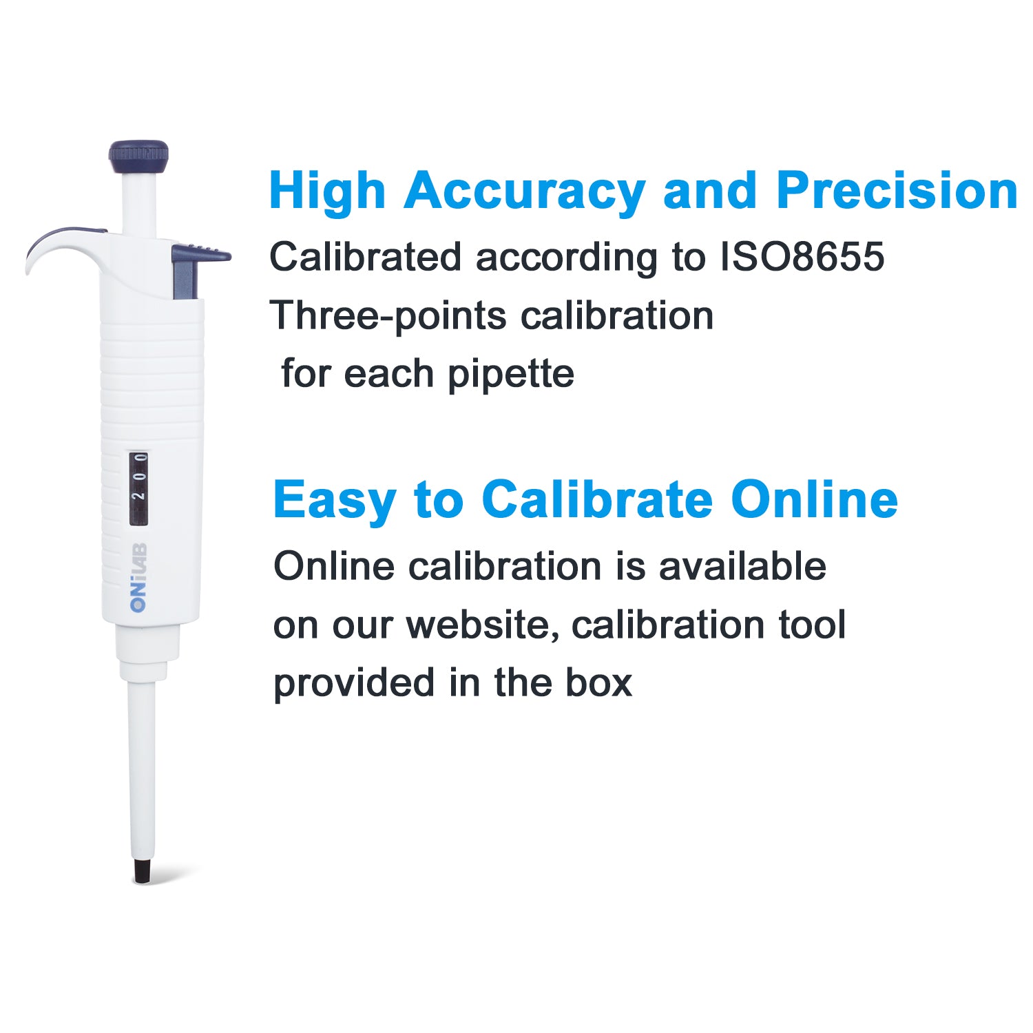 ONiLAB Lab Micropipette, Single Channel Pipette,Adjustable Volume Pipette, Micro Pipettes, High Precision Pipettor,Fully Autoclavable